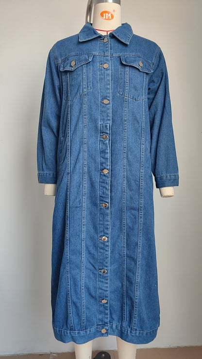 Vrou Digitale Winkel Was Cardigan Lang Denim Jas En Trench Coat Vroue