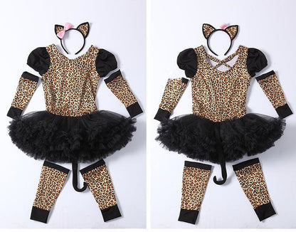 Meta Digital Store Girls Clothes Kids Halloween Leopard Cat Cosplay Costume For Girls Clothing