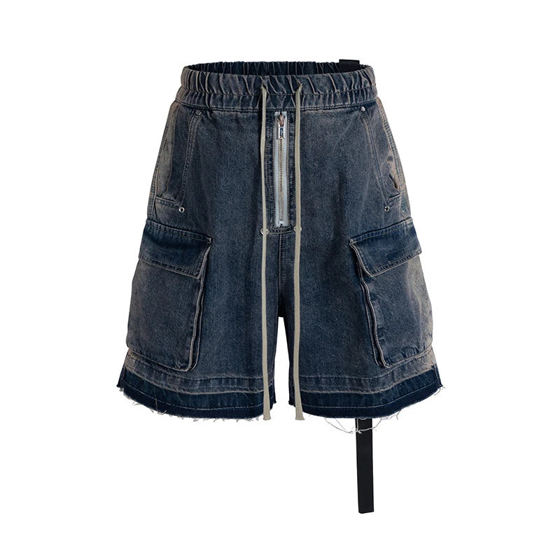 Meta Digital Store Jeans Men's Stitching Multi-pocket Denim Shorts