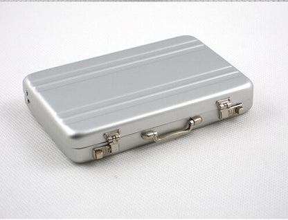 Creative password safe shape aluminum business card holder mini suitcase business card holder white collar office company gifts