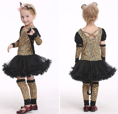 Meta Digital Store Girls Clothes Kids Halloween Leopard Cat Cosplay Costume For Girls Clothing