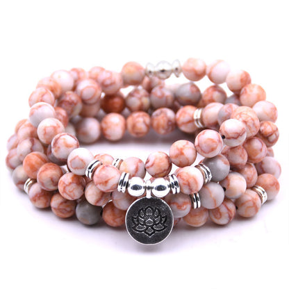 Meta Digital Store Quran silver Lotus pendant Buddha beads religion Yoga Bracelet