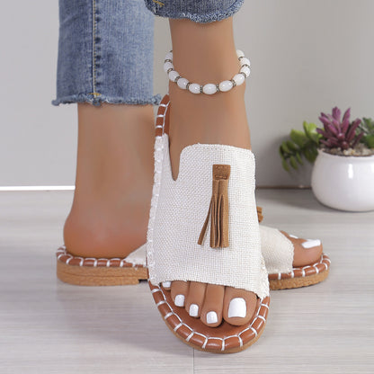 Meta Digital Store  Women's Shoes Sandals Tassel Flat Plus Size