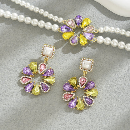 Meta Digital Store Jewelry Vintage Necklace Flower Design Earrings Niche