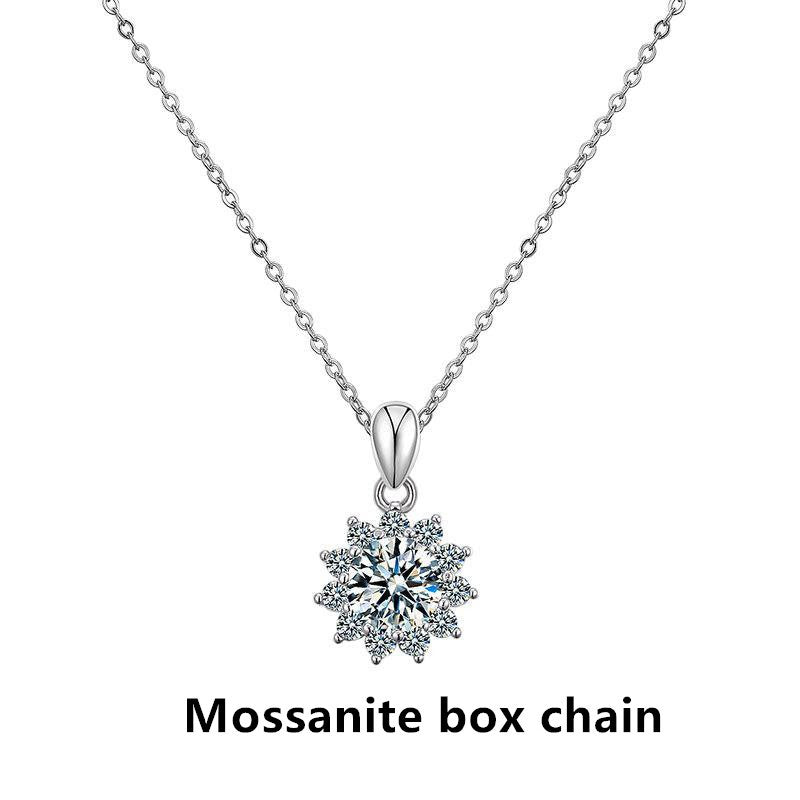 Meta Digital Store Moissanite Sun Flower Ketting 925 Sterling Silwer