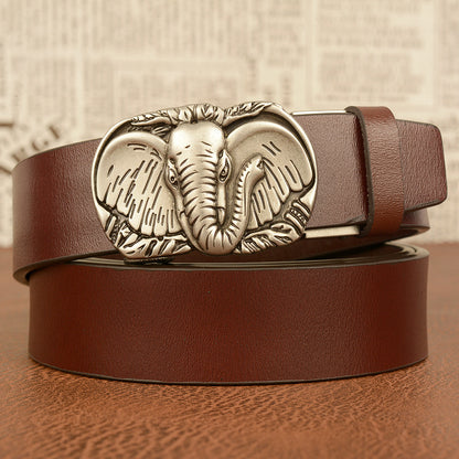 Meta  Digital Store  Elephant Automatic  Buckle Belt Cowhide Casual