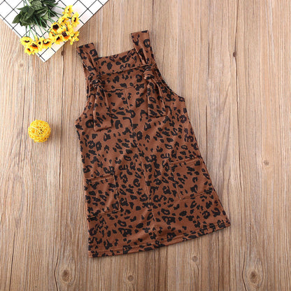 Meta Store Girls Clothes Baby Kid Girls Leopard Dress Sleeveless Casual