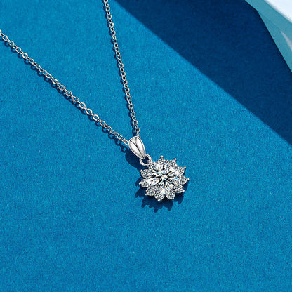 Meta Digital Store Moissanite Sun Flower Ketting 925 Sterling Silwer