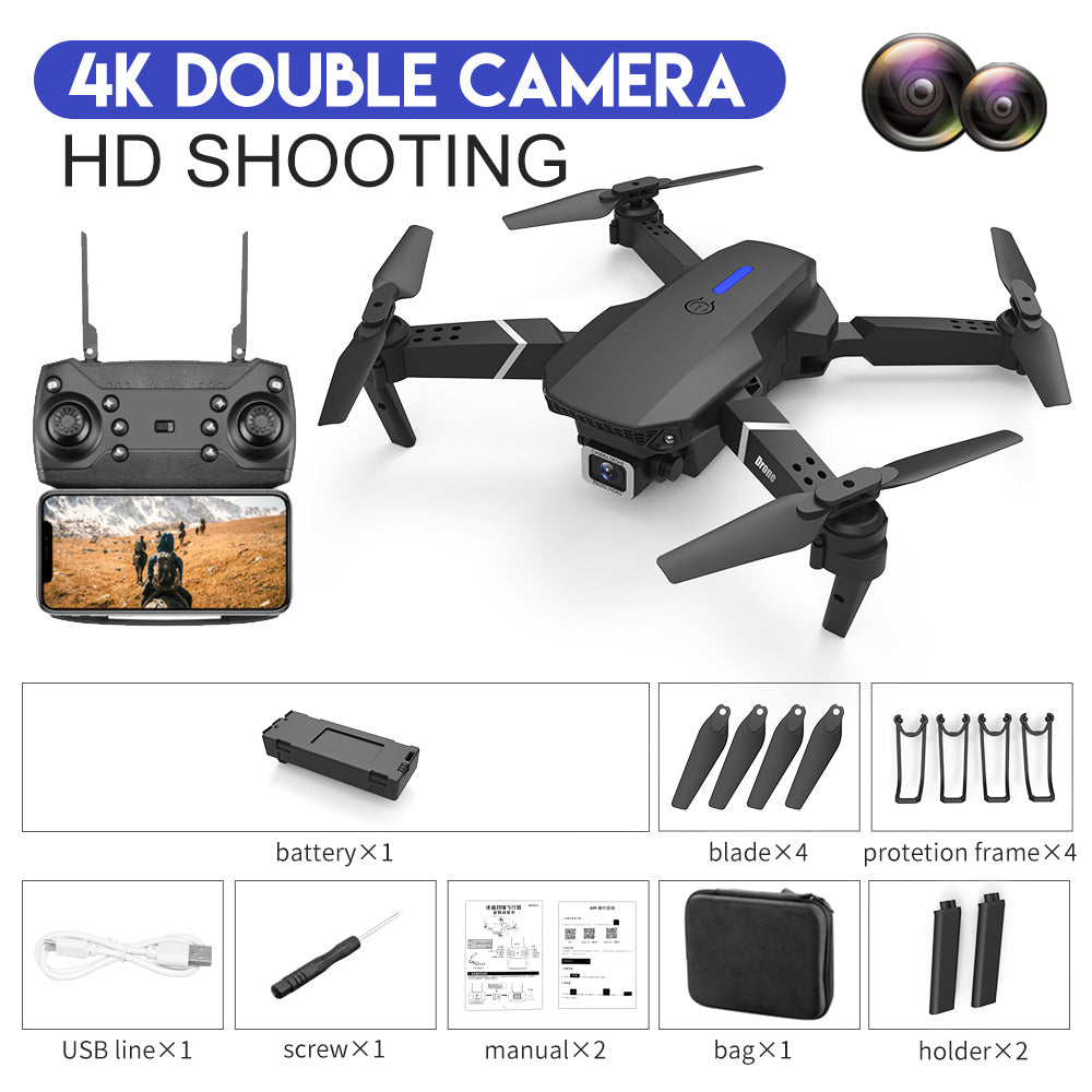 Meta  Digital Store   E88 Drone Aerial Photography HD 4K Dual Camera Remote Control Airplane Toy