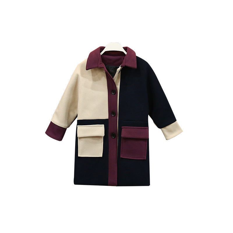 Meta Digital Store Girls Clothes Big Kids Korean AutumnWinter Woolen Coat