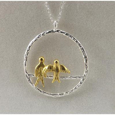 Meta Jewlery 925 Sterling Silver Necklaces Cute Bird Pendants Necklace