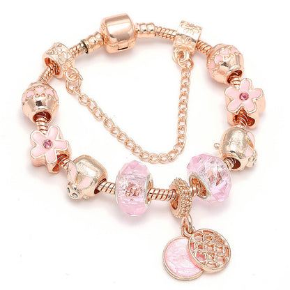 Meta  Woman Fashion  Love Geometric Rose Gold Bracelet Women's Jewelry