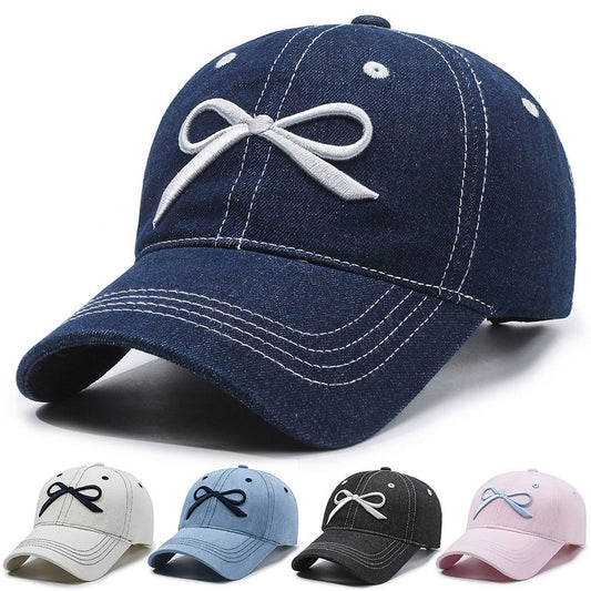 Digital  Woman Store  Bowknot Peaked Cap Female Cowboy Sun Protection Baseball Cap