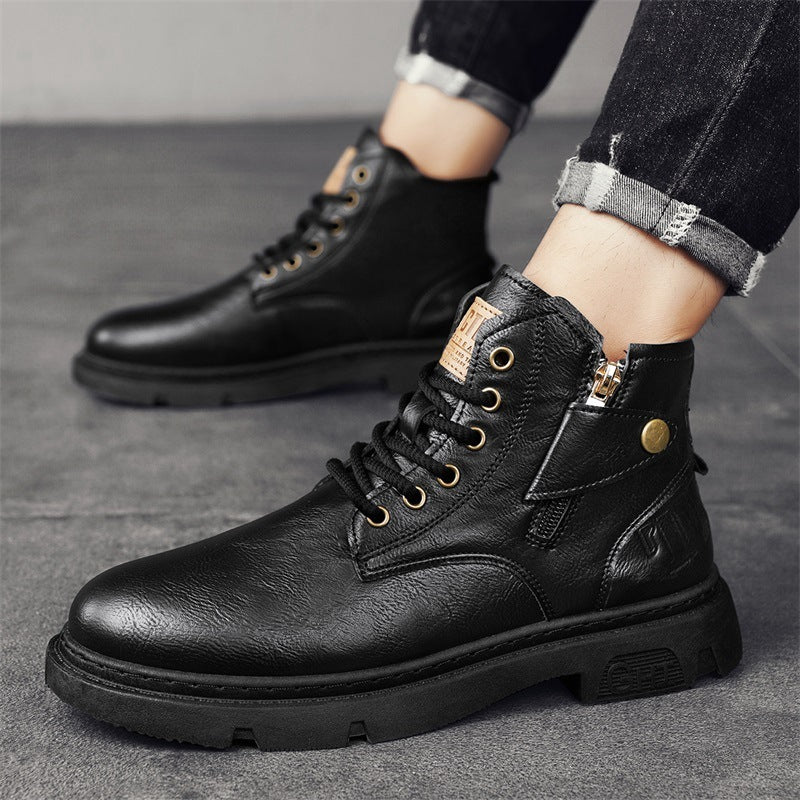 Man Shoe Store Retro British Style High Cut Martin Boots For Men