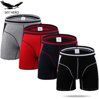 4 stuks/lot Lang bokserbroeke Mans Onderklere Onderbroeke Manlike Kortbroek Calzoncillos Man Boxer Slip Hommes Modal Hombre Brand