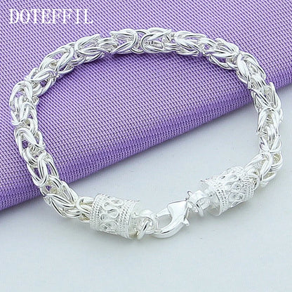 DOTEFFIL 925 sterling silwer/24K goue kreef sluiting armband vir vrou man mode trou verlowing juweliersware