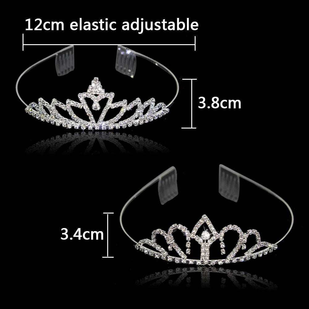 AINAMEISI New Princess Kid Crystal Tiaras Comb Hair Jewelry Rhinestone Headband Bridal Crown Wedding Party Accessories