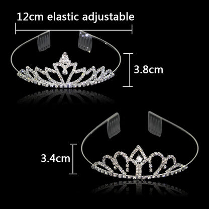 AINAMEISI New Princess Kid Crystal Tiaras Comb Hair Jewelry Rhinestone Headband Bridal Crown Wedding Party Accessories