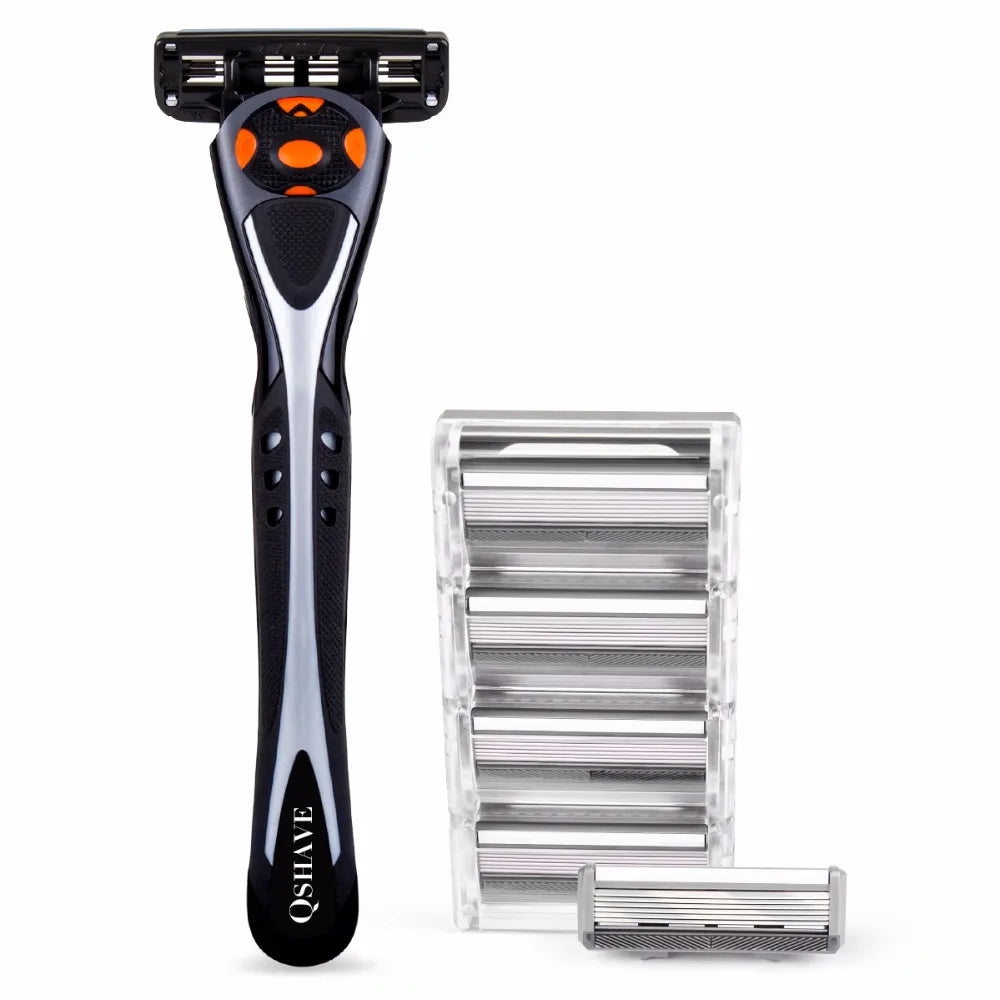 QSHAVE Black Spider Man Handleiding Great Shaving Razor Shaver (1 stuk handvatsel, 6 stuk X6 lem)