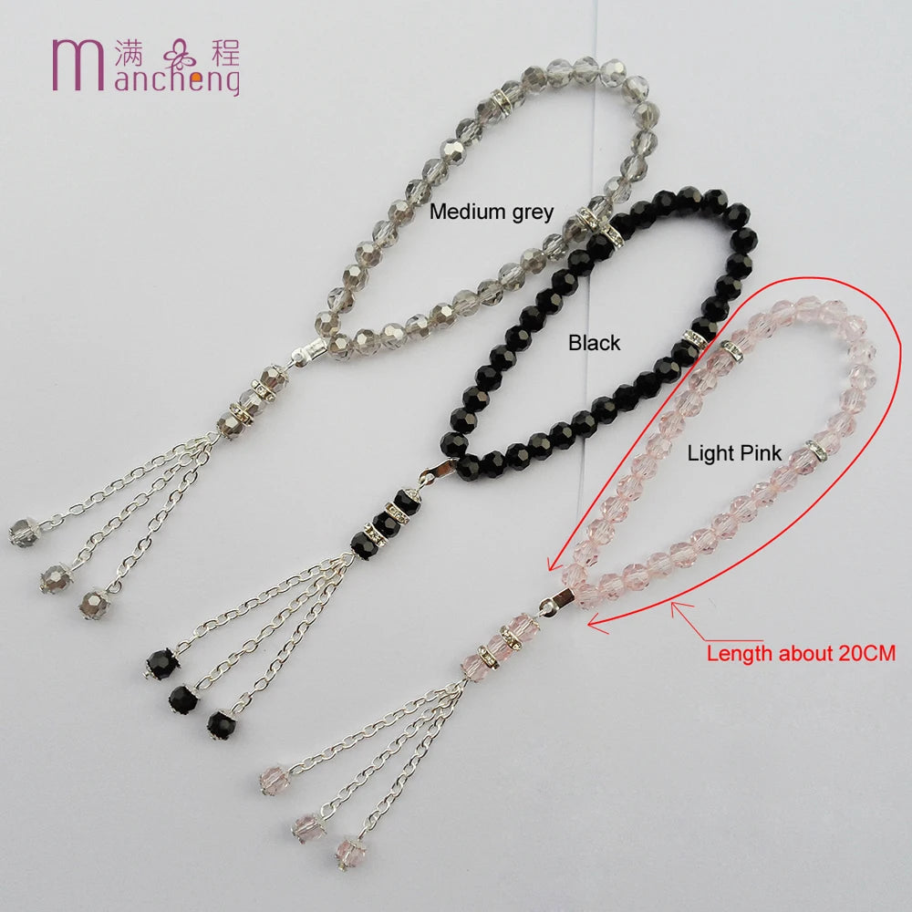 tiki 11 Kleur Godsdienstig 2 Rupee Item 33 Krale Moslem Kristal Armbande Vroue Mans Tasbih Gebed Glaskrale Armband Man Islam