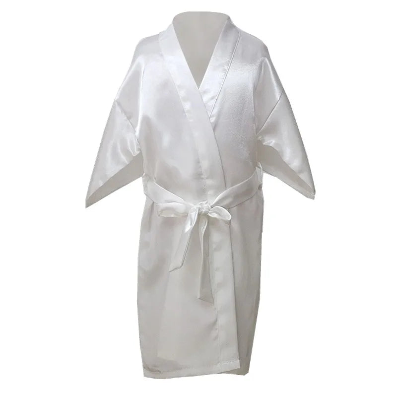 Baba Dogters Kid Silk Satin Kimono Robes Badjas Slaapklere Trou Blommemeisie Nagrok