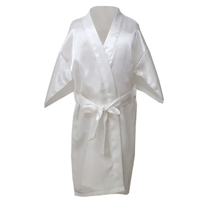 Baby Girls Kid Silk Satin Kimono Robes Bathrobe Sleepwear Wedding Flower Girl Night Dress