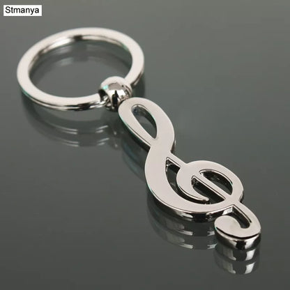 Hot Nw Metal Musical note Key chain Cool Luxury Car Key Ring Musical Bag pendant Keychains For Man Women Gift jewelry K1602