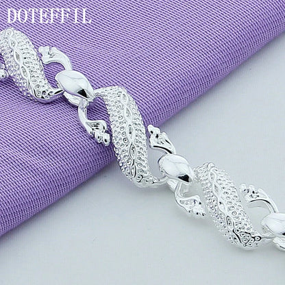 DOTEFFIL 925 Sterling Silwer Dragon Cuff Armband Vir Man Vroue Charm Trou Verlowingspartytjie Mode-juweliersware