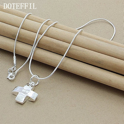 DOTEFFIL 925 sterling silwer kruis hanger ketting 16-30 duim slang ketting vir vroue man trou verlowings party juweliersware