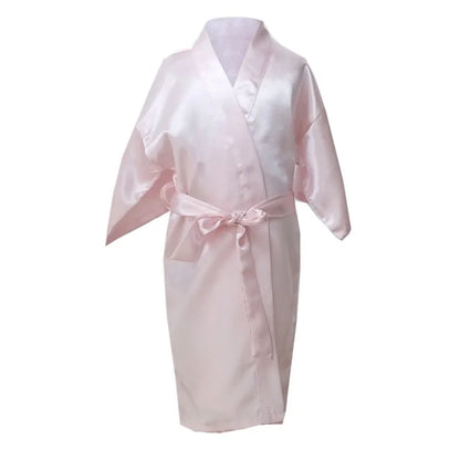 Baba Dogters Kid Silk Satin Kimono Robes Badjas Slaapklere Trou Blommemeisie Nagrok