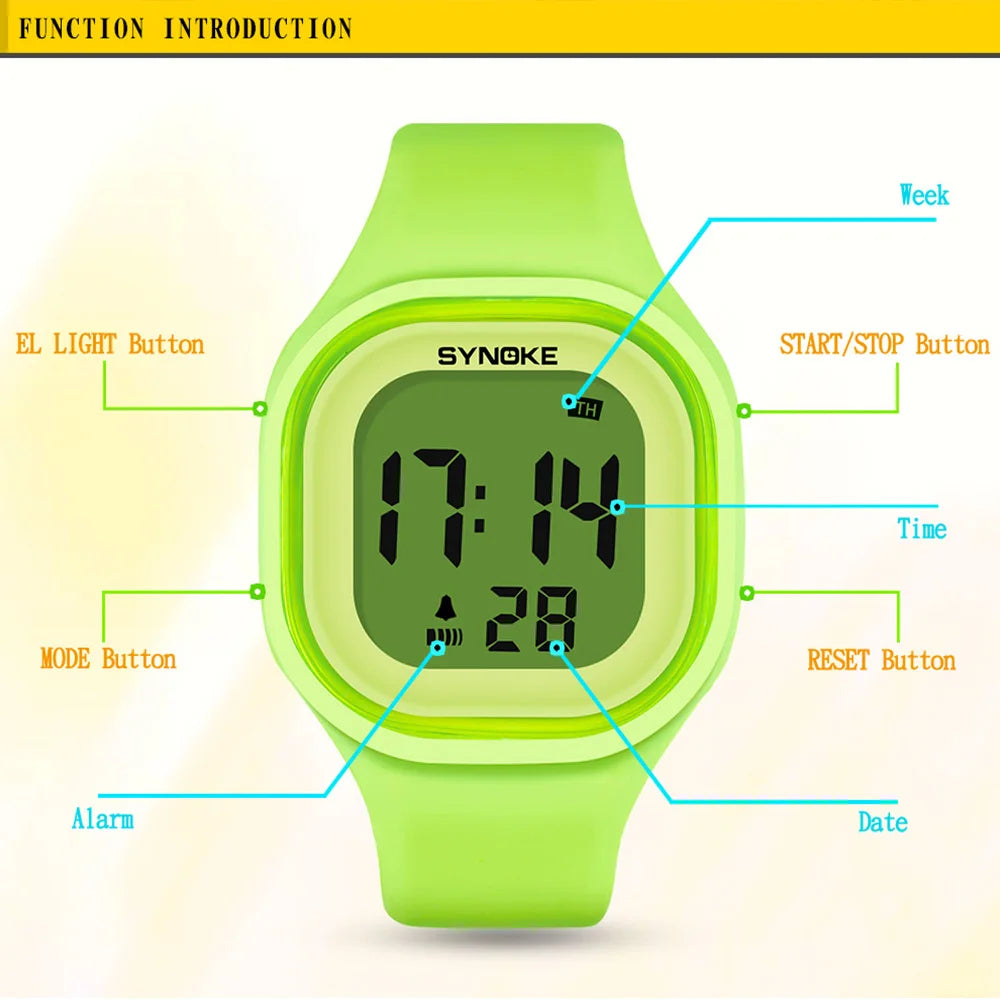 Children's Watches Over 12 Years Old SYNOKE Brand Digital Watch Waterproof Students Boys Watch Sports WristWatch For Girl Kid