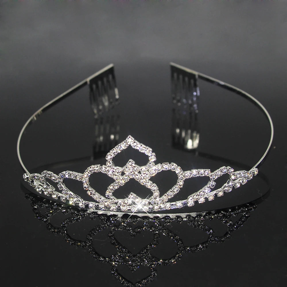 AINAMEISI New Princess Kid Crystal Tiaras Comb Hair Jewelry Rhinestone Headband Bridal Crown Wedding Party Accessories