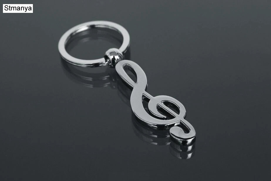 Hot Nw Metal Musical note Key chain Cool Luxury Car Key Ring Musical Bag pendant Keychains For Man Women Gift jewelry K1602