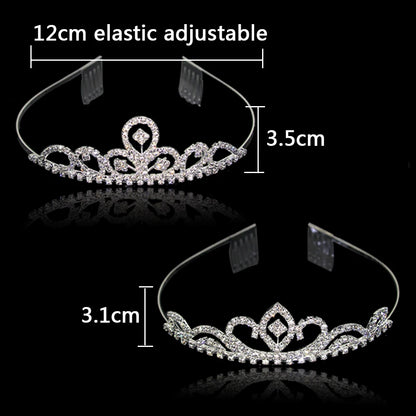 AINAMEISI New Princess Kid Crystal Tiaras Comb Hair Jewelry Rhinestone Headband Bridal Crown Wedding Party Accessories