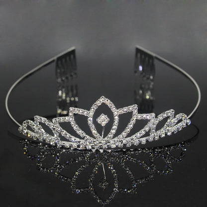 AINAMEISI New Princess Kid Crystal Tiaras Comb Hair Jewelry Rhinestone Headband Bridal Crown Wedding Party Accessories