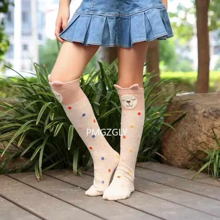 Cartoon Kids Socks Girls long Socks Cotton Knee High Leg Warmers Socks Long Tube Princess Children's Knee Socks Kid Dance Sock