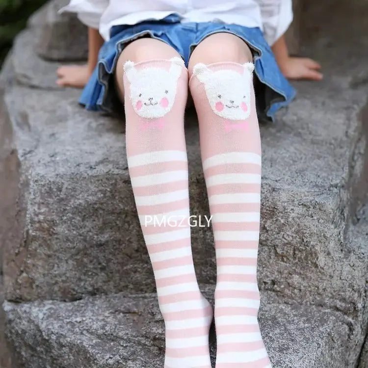 Cartoon Kids Socks Girls long Socks Cotton Knee High Leg Warmers Socks Long Tube Princess Children's Knee Socks Kid Dance Sock