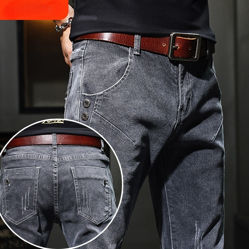 Meta Digital Store Jeans Trendy Stretch Casual Pants Men