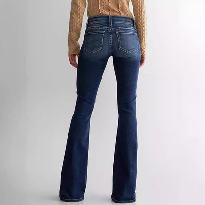 Dames middellyf Slim Fit Stretch Retro Flared Jeans