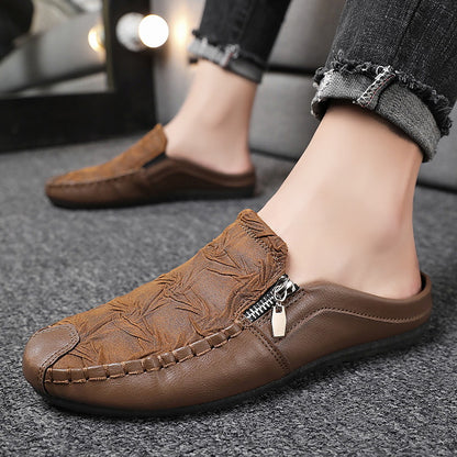 Men  Shoe Store  Men's Half Slippers Gommino Trendy Heel-free Men's Shoes Casual Lazy Slippers Gommino Semi Slippers