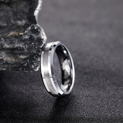 TIGRADE Mode 6/8MM Hoë Poolse Man Ringe Geborselde Tungsten Carbide Ring Eenvoudige Klassieke Wedding Band Verlovingsring