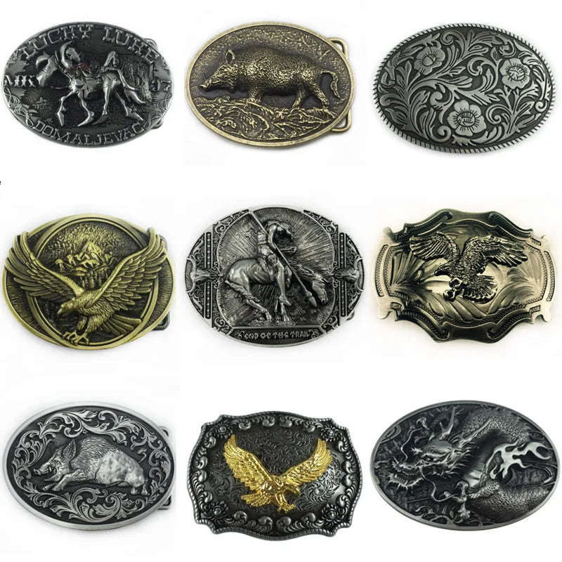 Retro Metal Carving Eagle West Cowboy Belt Buckle Super Cool Male Logo Jeans Accessories Fit 3.8CM-4CM Belt Best Man Gift