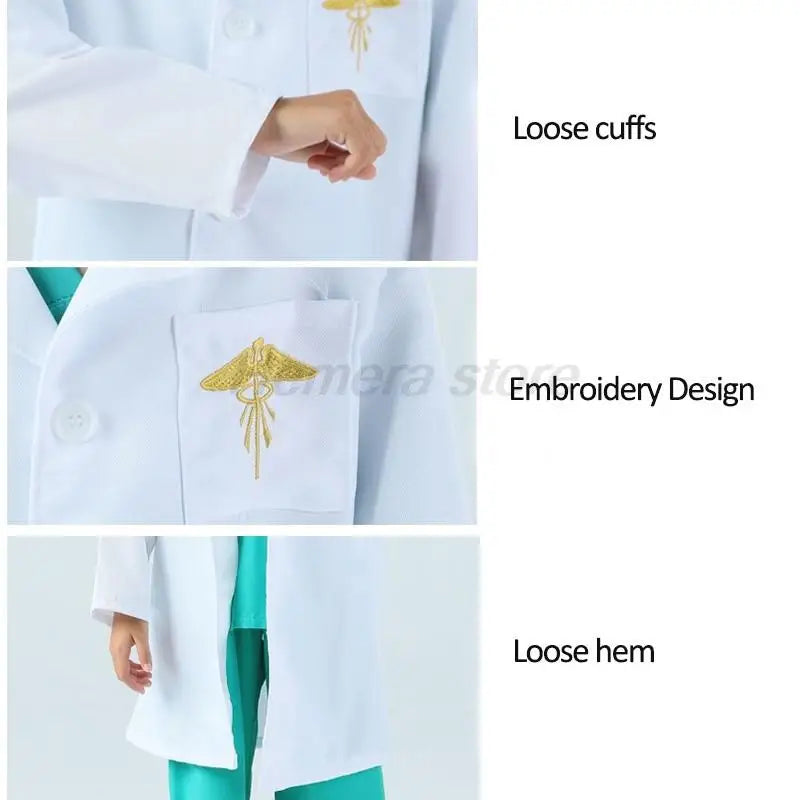 Hospital Doctor Career For Kids Girl/Boy Surgeon Dr Uniform Boys Child Career Halloween Cosplay Costume Party Dress Up