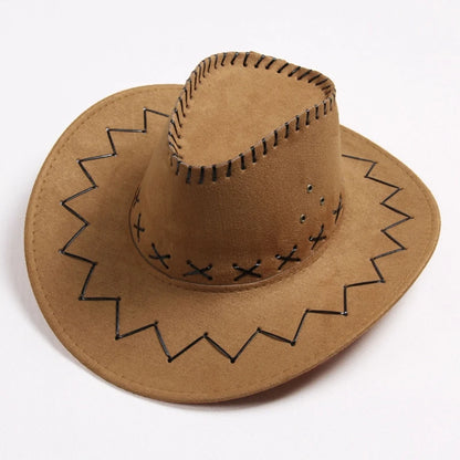 Fashion Cowboy Hat for Kids Personalized Party Straw Hat Suede Fabric Sun Hat Children Western Cowboy Hat for Boys Girls