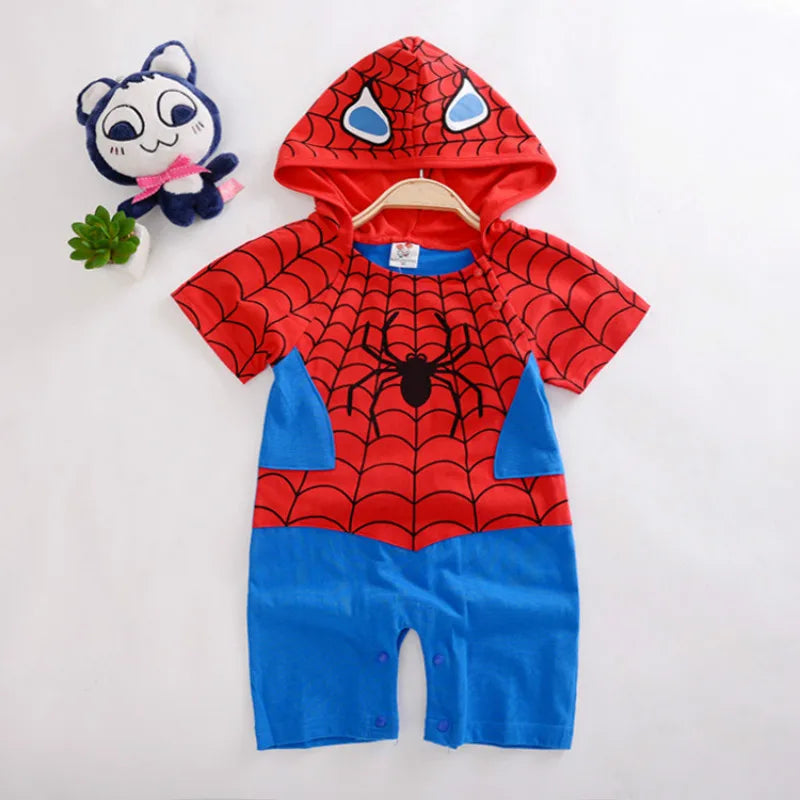 Somer Lente Pasgebore Baba Seuns Rompers Spotprent Spider Man Print Baba Meisies Jumpsuits Katoen Hoodies Kinderuitrustings Bebe Klere