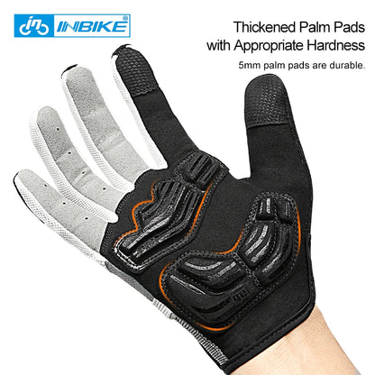 INBIKE Fietsry Handskoene Vol Vinger met Gel Opgestopte Padfiets Handskoene vir Mans Vroue MTB Fiets Handskoene Man Fiets Toebehore