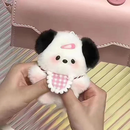 Kawaii Plush Puppy Pop Speelgoed Keychian Cartoon Bag Hanger Charms Motor Sleutelhanger Vir Vroue Meisies Verjaarsdaggeskenke