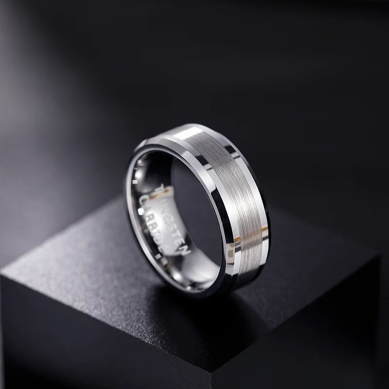 TIGRADE Mode 6/8MM Hoë Poolse Man Ringe Geborselde Tungsten Carbide Ring Eenvoudige Klassieke Wedding Band Verlovingsring