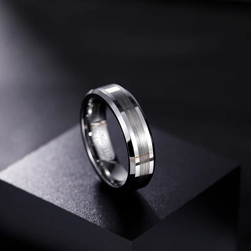 TIGRADE Mode 6/8MM Hoë Poolse Man Ringe Geborselde Tungsten Carbide Ring Eenvoudige Klassieke Wedding Band Verlovingsring