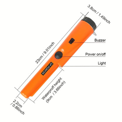 Handheld metaalverklikker GP-wyser Waardeer vir skattesoektog Waterdigte posisioneringsstaafopsporing met armband LED-ligte